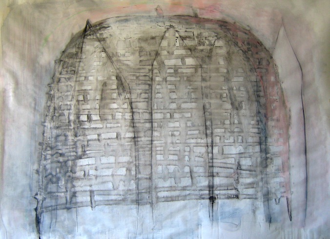 Carcasse 3, 2010, technique mixte sur papier (collé sur toile), 152 x 203cm