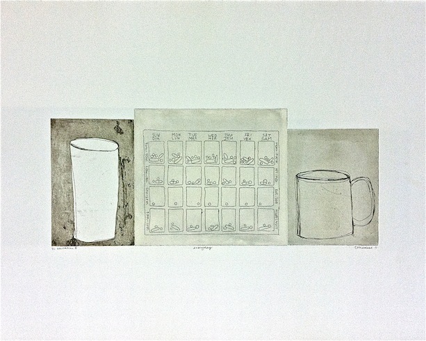 Everyday serie (variation 3), 2011, intaglio monotype, 50 x 65 cm