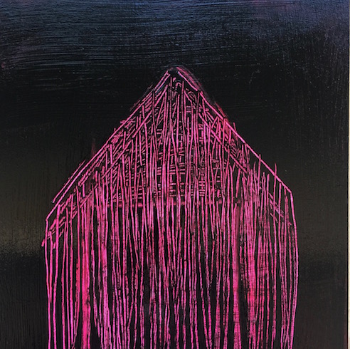 House #1, 2016, acrylique et huile sur bois, 30 x 30 cm (vendu-sold)