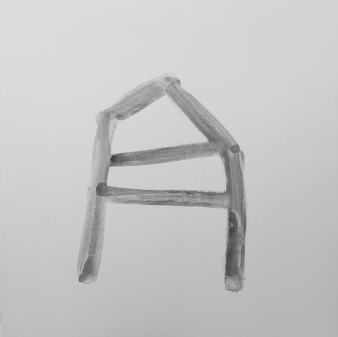 House #4, 2016, acrylique sur bois, 51 x 51 cm