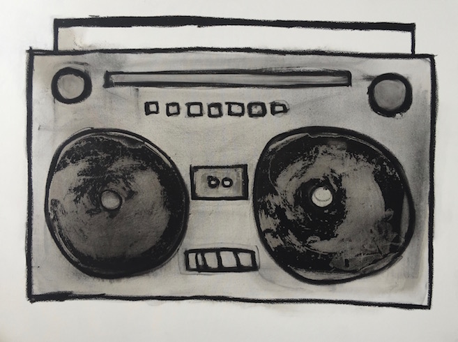 Ghetto Blaster, 2016, huile sur toile, 92 x 122 cm
