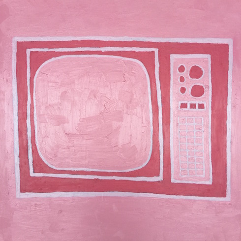 TV, 2017, huile sur bois, 76 x 76 cm