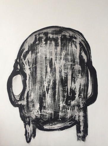 Head painting #36, 2017, acrylique sur bois, 122 x 92 cm