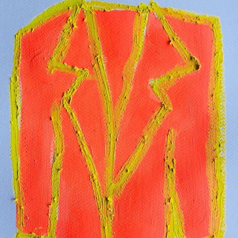 Veston #2, 2018, oil stick and acrylic on paper (small work)