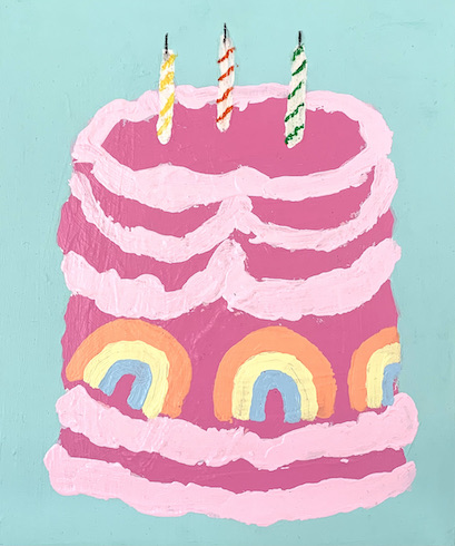 Hbd, 2023, acrylic on wood, 35 x 30 cm (sold)